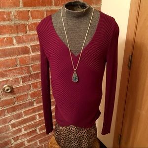 H&M divided purple knit wrap top Sz medium